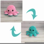 Ins Fl Ip Octopus Battery Glow Plush Toy Plush Doll Toy Double Face Expression Tiktok Octopus Vibrato Sell