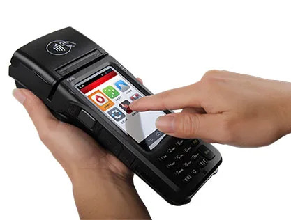 Integrated Mobile POS Terminal with 3G Barcode reader MSR Contact card Contactless card Printer