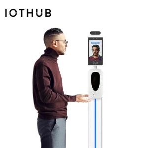 IOTHUB Face Recognition Thermal Temperature Scanner Human Body Temperature Instruments with Automatic Hand Sanitizer Dispenser