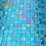 Iridescent color blue glass mosaic for swimming Pool Mosaic for sales
