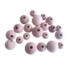 Ivoduff Supply Different Size Beech Wood Baby DIY Accessory Nursing Round Beads for Teething Necklace,beech wood bead
