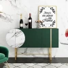 Jieshi Furniture Dining Room Green Marble Sideboard Cabinet Modern