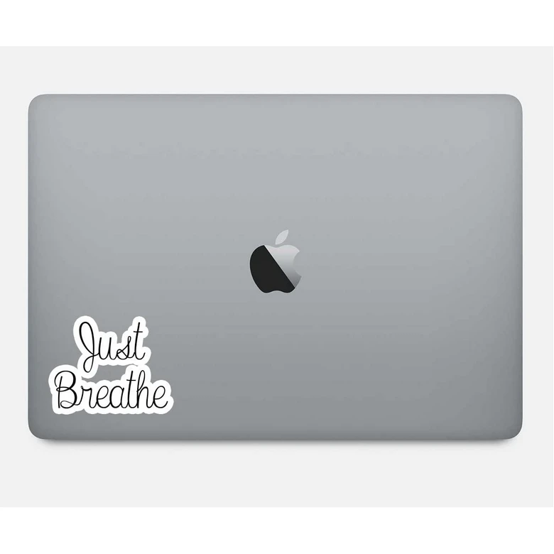 Just Breathe - Inspirational Quote Stickers 2.5" Vinyl Decal - Laptop, Decor, Window Vinyl Decal Sticker