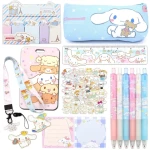 Kawaii Cute Office School supplies stationery blind box Pencil Case Ballpoint Pens Ruler Note Stickers Stationery Set