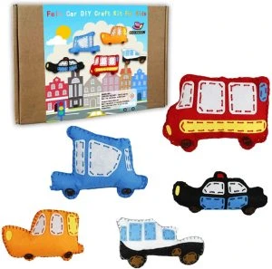 Kids Ages 7-12 School Arts Activity Supplies Birthday Gifts Felt Car Fun Kids Sewing Crafts Kits for Beginners Girls Boys