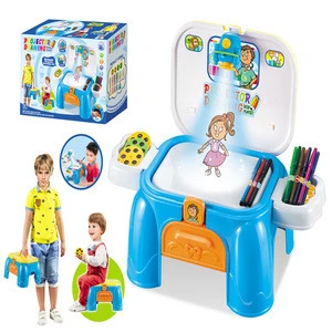 Kids pretend play toys develop practice skills help learning projector storage table for children