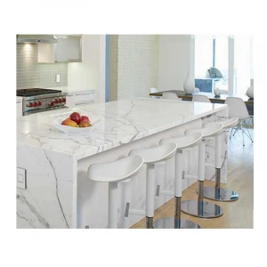 Kitchen Table Top Material White Calacatta Design Quartz Countertop