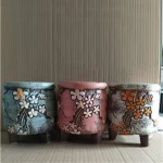 Korean garden pot flower decor hand-painted ceramic flower pots