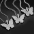 Import KRKC Small White Gold Plated Crystal Butterfly Necklace Pendant Charm Jewelry Pave Iced Out CZ Cubic Diamond Butterfly Pendant from China