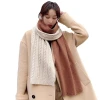 Ladies autumn and winter Korean edition knitted warm and thick long scarf wool scarf shawl dual-use matching color a hair