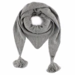 Ladies cashmere blended yarn fashional solid color taseled knitted scarf