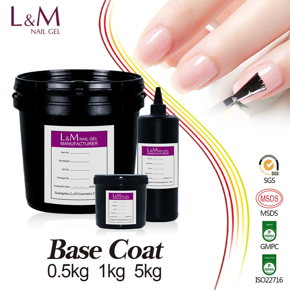 L&amp;M nails supply Wholesale gel polish UV Base Top Coat Gel Bulk package