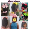 Large Glitter shine bow with big beads vivian hair 8 in kids braided with beads and bow tie custom length kids braided ponytail