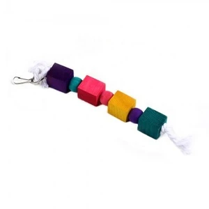 LARGE ROPE AND BEADS PARROT / BIRD TOY