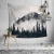 Import large tie dye digital printed black and white mountain forest wall tapestry hanging from China