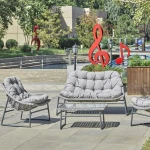 Latest design garden outdoor furniture rattan wicker sofa set and Wicker 3pcs party round bistro set and bisro chair