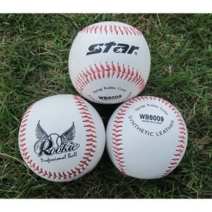 Leather Baseball Rubber Core Ball Wood Core Training Softball ball