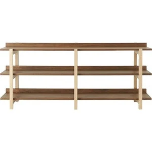 Linear Wooden Console Table &amp; Bookcase