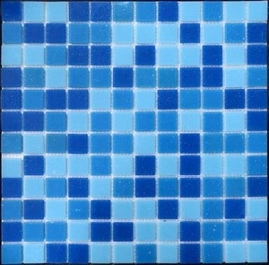 Low price glass mosaic for swimming pool tile dolphin mosaic blue glass tiles