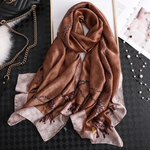 luxury brand women scarf summer silk scarves shawls lady wraps soft female  Designer beach bandana