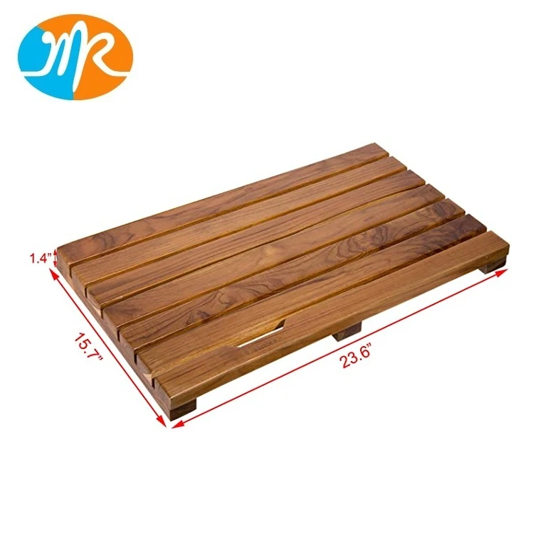 Luxury Spa Solid Teak Bath Mat wooden Shower Mat Large Floor Mat Size