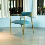 luxury stainless steel gold color chair metal chair Modern Hotel Restaurant Dining Room Chair