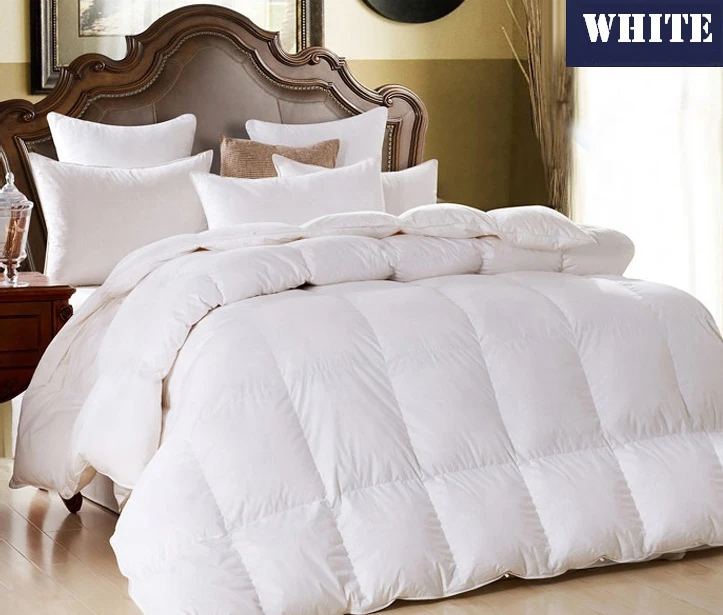 Luxury TOP Quality 90% White Goose Down Filler/Filling Queen Size Cotton Thickening And Warming Four Seasons Comforter