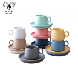 Macarons Matte Sanded Ceramic Coffee Mugs Breakfast Mugs Muffin Cups Custom-made ceramic mug