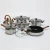 Import Mahogany handle 12 pieces cooking pot set  multi-function stainless steel cookware from China