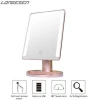 Makeup Mirrors 36 LED USB Power Portable Plastic Framed Mirrors Folding table Lighted Makeup Mirror with Magnifier