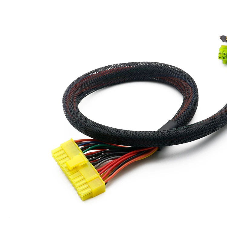 Male Female Mini-Fit Jr ATX  Wire Harness Molex Connector Cable Assembly 20 24 pin Wire Harness