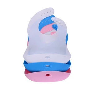 Manufacturer BPA Free Customized Logo Waterproof Easily Wipes Clean Soft Toddler Feeding Silicone Baby Bibs
