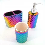 Manufacturers wholesale fashion ion plating ceramic bathroom set
