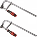 MAXPOWER medium duty heat treated steel bar clamp with ergonomic grip handle and protective pads 2-pack 12