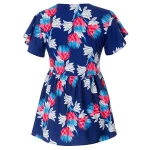 MC Women Floral Pattern Short Sleeve V-Neck Maternity Breastfeeding Nursing Tops MC001018