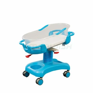 Medical furniture mobile infant ABS plastic children bassinet baby cot hospital baby cart adjustable new born baby cart