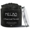MELAO Activated Charcoal face Scrub with function of Blackhead Remover & Anti Cellulite Treatment Great Body Scrub