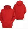 Men Red Hoodie Thick Fleece