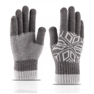 Men Women Magic Thermal Warm Wool Jacquard Knit Cold Weather Texting Smartphone Touchscreen Sport Ski Winter Snow Gloves