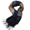 Men&#39;s Casual Tassel Scarves spot Wholesale US-Euro Yarn Dyed soft viscose scarfNew fashion British Stripe warm  man scarf