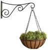 Metal Hanging Planter Basket with Coco Coir Liner 14 inch Round Wire Plant Holder with Chain Porch Decor Flower Pots Hanger