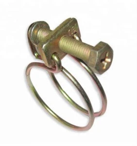 metal hose clips/ double wire hose clamp