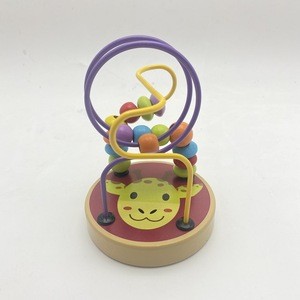 Mini Around Wooden Beads Wire Maze Roller Coaster Educational Game Toys