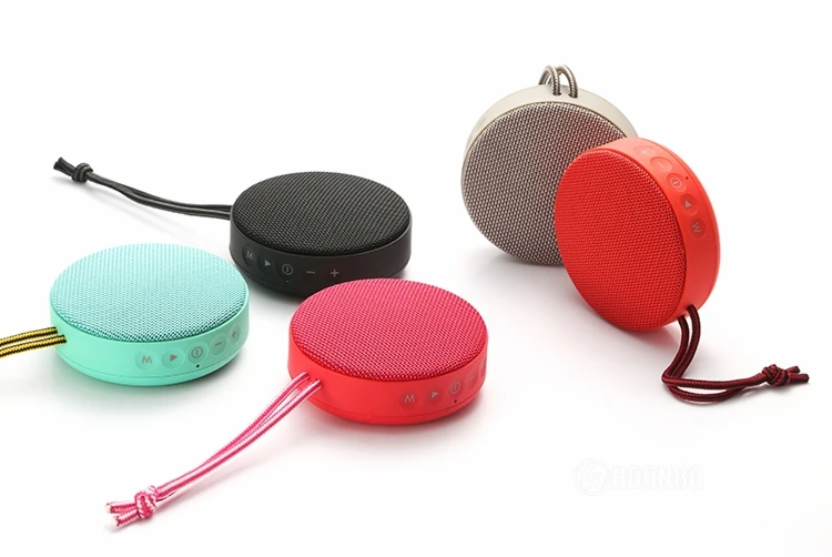 Mini Portable Outdoor Stereo Smart Round Fabric Wireless Speaker