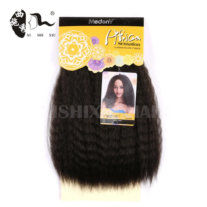 Miss COCO hair weave Natural Kinky Yaki Straight Synthetic Hair Extensions