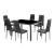 Import Modern Design Cheap Dining Room Furniture Metal Legs Glass Top Black Dining Table Set 6 Chairs Dining Room Set from China