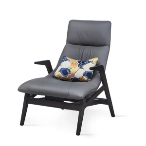 Modern Fabric Accent Chair Living Room Furniture Nordic Rest Waiting Chair Metal Tube Lazy Compact Recliner Lounge Chair