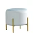 Import Modern Furniture Velvet Footstool Round Pouf Small Stool Gold Metal Legs Ottoman from China