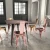 Import modern luxury industrial style restaurant chairs dining rose gold metal chair from China