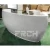Import Modern Oval Shaped Salon Desk Round Front Desk Reception Custom Made Reception Desk with LED Light from China